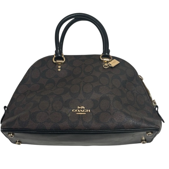 Coach KATY Dark Brown Signature Canvas Satchel - Picture 1 of 11